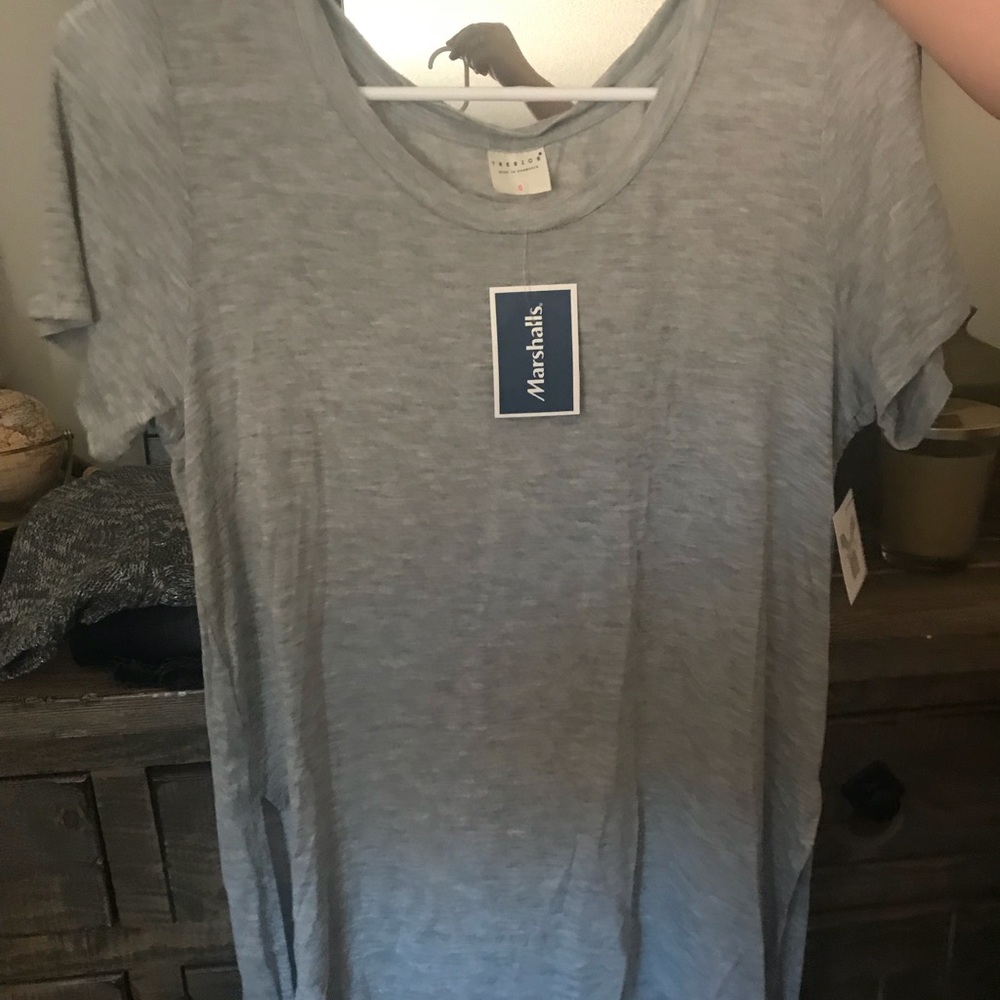 Sheer grey layering T-shirt